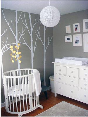 modern grey gray nursery