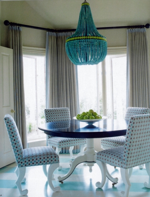 turquoise chandelier light dining