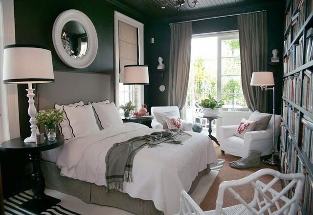 Grey and white chic bedroom