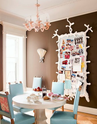 quirky brown blue pink coral dining room table set quirky notice board