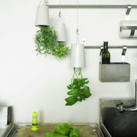 white kitchen sky planter upside down herb garden pots