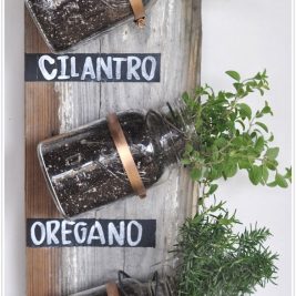 DIY indoor herb garden ideas blackboard plant labels