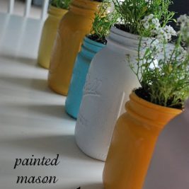 Painted Mason Jars Indoor Mini Kitchen Herb Garden