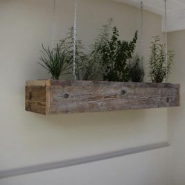 Rustic DIY indoor hanging herb garden design