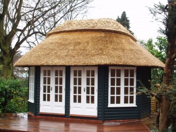 thatched roof garden room