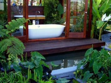 modern outdoor bathroom garden room